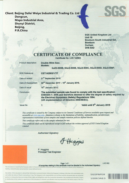 Beijing Dafei Weiye Industrial & Trading Co., Ltd. quality control 4