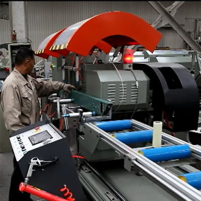 Aluminum PVC Door Cutting Machine  2 X 2.2 Kw With LCD Touching Display